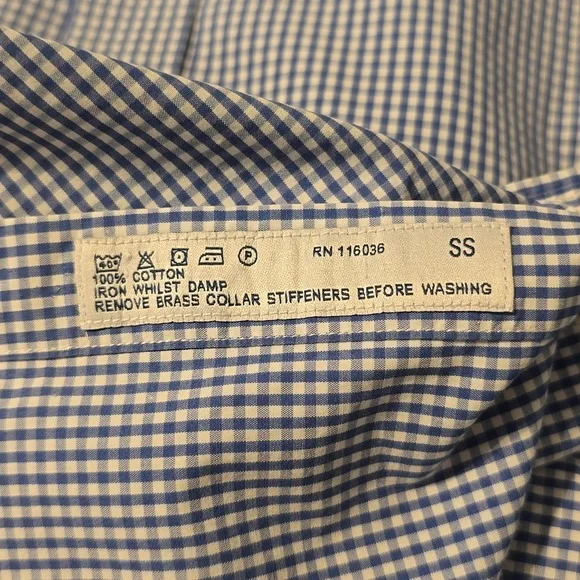 Charles Tyrwhitt Classic Fit Shirt 18x35 Blue Check Smart-Casual Professional - Picture 9 of 9